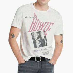 John Varvatos Men's David Bowie Capsule 1983 Serious Moonlight Tour T-Shirt Salt